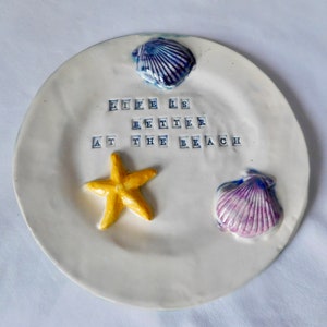 Seashells By The Seashore on a Ceramic Plate image 1