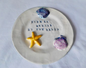 Seashells By The Seashore on a Ceramic Plate