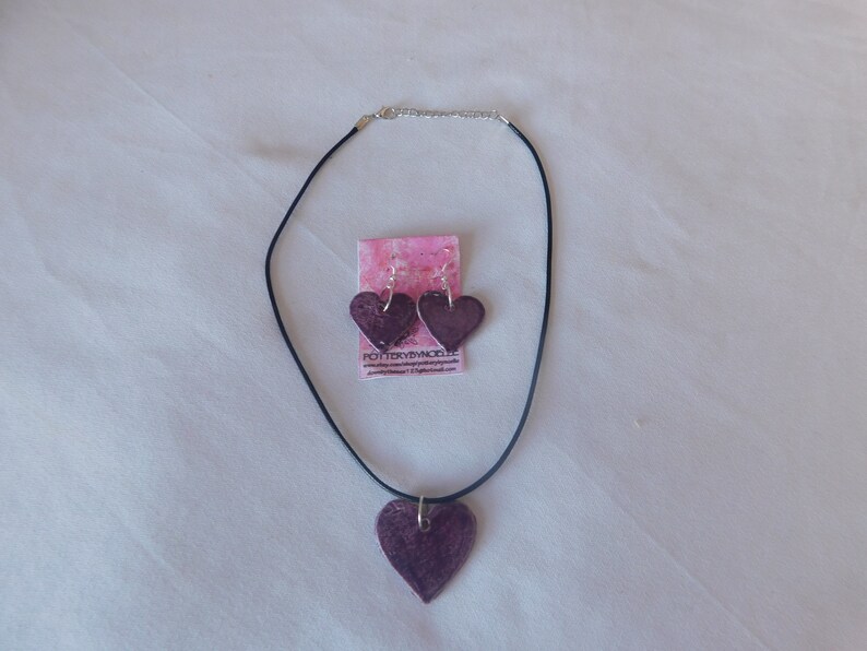 Valentines day  Ceramic Heart Pendant image 0
