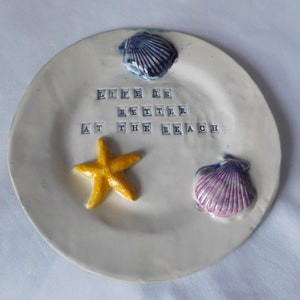 Seashells By The Seashore on a Ceramic Plate image 4