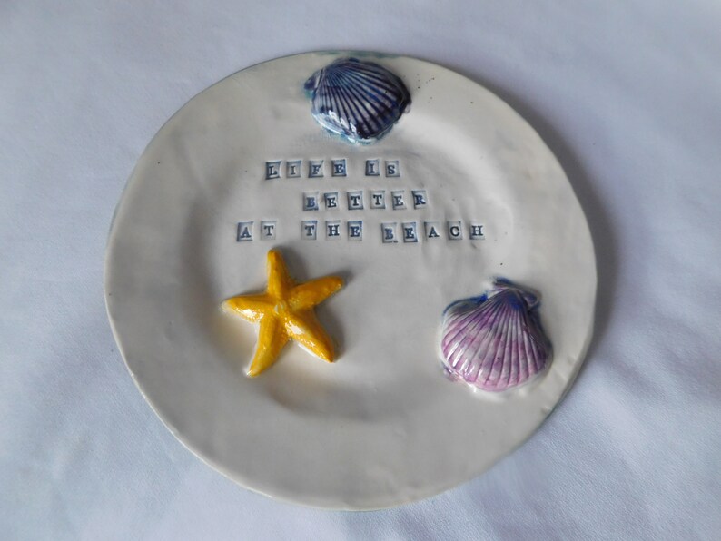 Seashells By The Seashore on a Ceramic Plate image 4