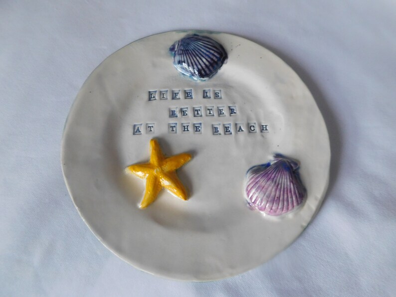 Seashells By The Seashore on a Ceramic Plate image 2