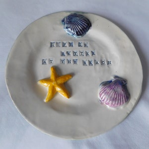 Seashells By The Seashore on a Ceramic Plate image 5