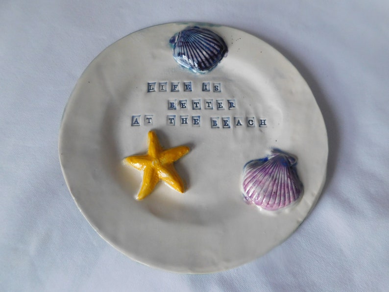 Seashells By The Seashore on a Ceramic Plate image 5