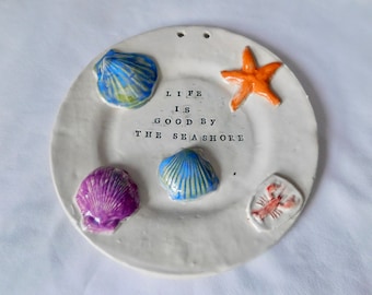 Seashells By the seashore Ceramic  plate