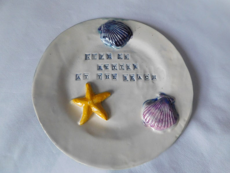 Seashells By The Seashore on a Ceramic Plate image 6