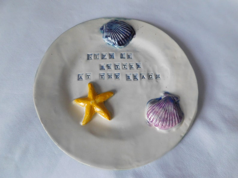Seashells By The Seashore on a Ceramic Plate image 8