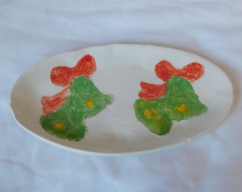 Holiday Bells On  A  Ceramic. Platter