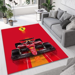 Formula 1 Rugs, Ferrari Car, F1 Car Rug, Sport Car Rug, Sport Car Carpet, Racing Car Carpet, Car Rug,Custom Rug, Modern Rug,Area Rug,6x8 Rug