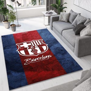 Barcelona Rug, Football Rug, Barcelona,Catalans,Modern Rug,Anti-slip Rug,Living Room Rug,Teen Room Rug,Soccer Rug,Gift Rug,10x12 Rug,6x9 Rug