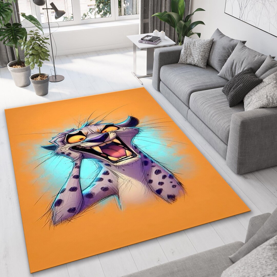 Cartoon Animal Rug, Colorful Modern Rug, Kids Room Rug, Personalized ...