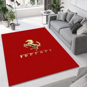Ferrari Rug,Modern Printed Rug,Aesthetic Rug,Sports Car Print Rug,Popular Rug,Custom Rug,Stylish Rug,Personalized Gift,Gift For Him,Area Rug