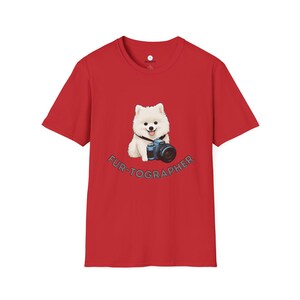 Fur-tographer T-Shirt, Cute Dog Lover Tee, Pet Photography Gift, Unisex Graphic Tee for Animal Lovers, Japanese Spitz Tee, Holidays