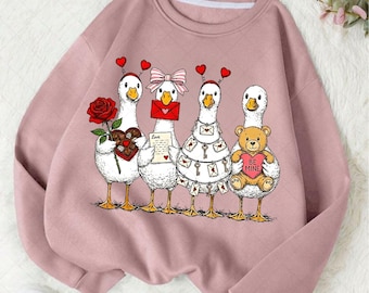 Valentine Goose PNG, Pink Coquette Valentine Goose Shirt Design, Duck valentines Png, Funny Valentine Png, Cute Heart Goose, Silly Goose