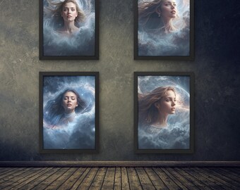 Zodiaque Vierge, Art hyper réaliste, Dark Fantasy, lot numérique téléchargeable