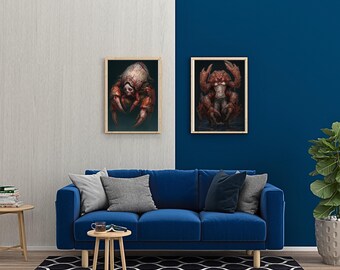 Art d'horreur chair-Abomination, décoration murale macabre, lot numérique téléchargeable