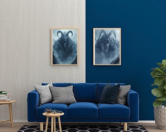 Frost Demon Horror Art,  Macabre Wall Decor,  Digital Downloadable Bundle