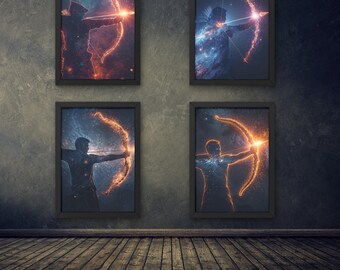 Zodiaque Sagittaire, Art hyper réaliste, Dark Fantasy, lot numérique téléchargeable