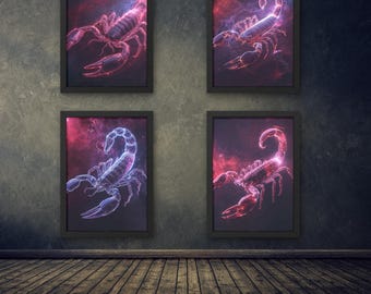 Zodiaque Scorpion, Art hyper réaliste, Dark Fantasy, lot numérique téléchargeable