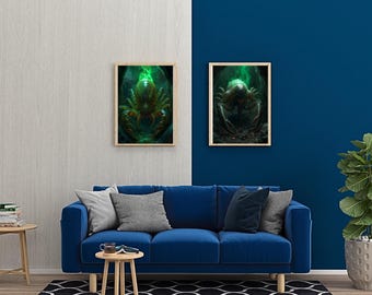 Art d'horreur béant, décoration murale macabre, lot numérique téléchargeable