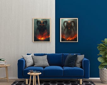 Balrog Horror Art,  Macabre Wall Decor,  Digital Downloadable Bundle