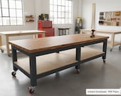 Workbench DIY Plans: Mobile Work Table Plans, Woodworking Project, PDF Digital Download