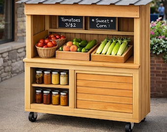 DIY Farmstand Plans: Portable Produce, Flower, Bakery Cart (PDF Download)