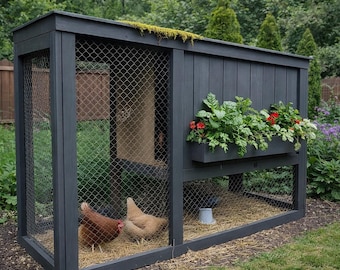 Simple Outdoor Wooden Chicken Coop Build Plan: DIY Small Backyard Hens House PDF Download