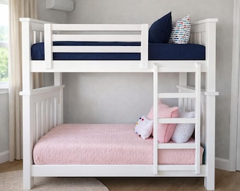 Twin Bunk Bed Build Plans, Simple Wooden Bed Frame for Kids, Woodworking Download