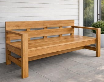 2x4 Wooden Bench Build Plan: Outdoor Bench, Park Seating, DIY Patio Garden Furniture (PDF Download)