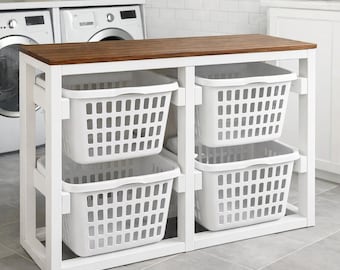Laundry Basket Rack, DIY Woodworking Plans: Home Organization (Digital PDF File)
