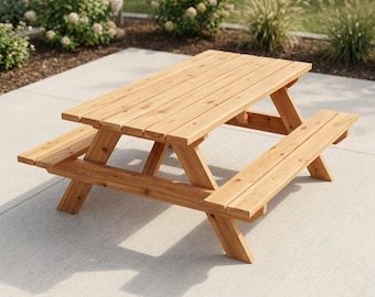 Picnic Table Plans - Step-by-Step Instructions - DIY Woodworking PDF Plans- Garden Table - Outdoor Furniture