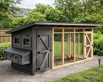 Walk in Chicken Coop Build Plans 6x16 PDF Download