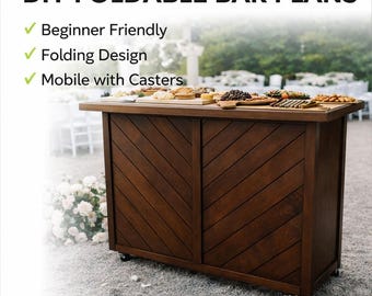 Folding Coffee Bar Plans | DIY Mobile Event Bar PDF | Portable Espresso Cart Woodworking Guide PDF Download