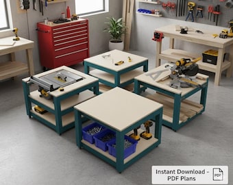 Table Saw Workbench, Miter Saw Workbench, Miter Saw Station, Mobile Workbench, Dewalt garage organizer
