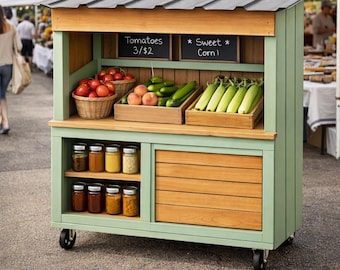 DIY Farmstand Plans, Roadside Cart, Flower, and Bakery Stand (PDF Download)