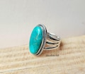 Handmade Kingman Turquoise Ring: Sterling Silver Statement Jewelry