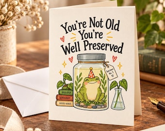 Funny Birthday Card For Biologists,  Frog Greeting Card for Science Teachers, Frog Lovers, Milestone Birthday Gift