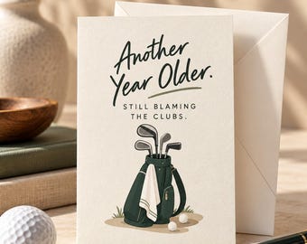 Funny Golf Birthday Card for Him, Golf Lover Greeting Card & Postcard, Humorous Dad Birthday Card, Golfing Joke Card for Husband or Friend