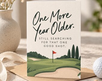 Funny Golf Birthday Card, Golfer Joke Greeting Card for Him, Golf Lover Birthday Gift for Dad Husband, Sarcastic Sports Postcard