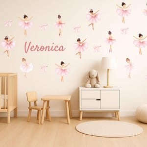 Wandtattoo Ballerina, Wandbild für Mädchen, Wandtattoo Mädchen, Wandsticker Abziehbilder, abnehmbare Wandbilder