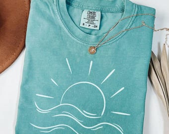 Camiseta de sol Comfort Colors®, camiseta de verano, camisetas de playa, camiseta Sunhine, regalo para mujer, camiseta de sol bohemia, camiseta de sol