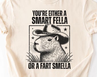 Retro Smart Fella Capybara 90s Shirt, Funny Capybara Vintage T-shirt, Vintage 90s Shirt, Washed Shirt, Vintage Distressed Shirt, Funny Gift