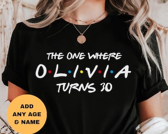 Custom Birthday T shirt ,The one where "name" turns any "age" 18 20 21 30 40 50. Custom birthday gift, Perfect Gift. Birthday shirt