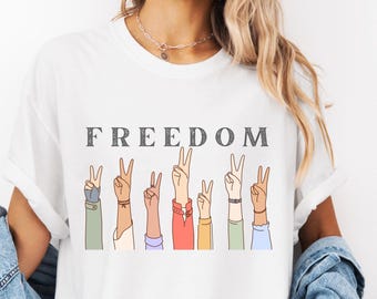 Comfort Colors® Freedom Shirt, Patriotic Tee, American Flag Tshirt, 4th of July tee, Independence Day, Politic Shirt, Freedom Graphic Tee