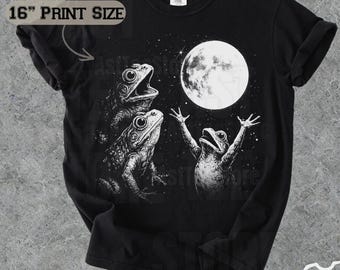 Frogs Howling To Moon Comfort Colors® Vintage Style Tshirt, Retro Funny Frog Shirt, Weird Mystical Toad Shirts, Frog Lovers Gag Gift Top