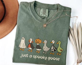 Camiseta de ganso divertido de Halloween Comfort Colors®, camiseta de ganso espeluznante, camiseta de Halloween, camiseta de ganso esqueleto, camiseta espeluznante