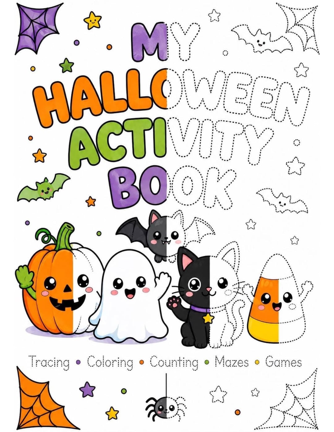Buy 40 Halloween Coloring Pages for Kids – Printable PDF Activity Book ...
