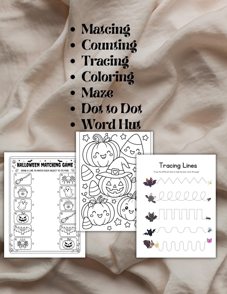 Buy 40 Halloween Coloring Pages for Kids – Printable PDF Activity Book ...