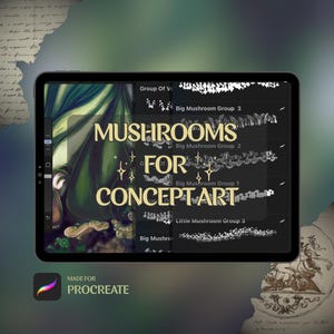 Mushroom Brushes for Procreate – 10 Seamless Stamps for Autumn & Fantasy Art | Instant Digital Download